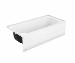 Bootz 011-3381-00 5' SynIron 1 AFR 60" X 30" Porcelain Enamel Alcove Left Hand Drain Bathtub In White