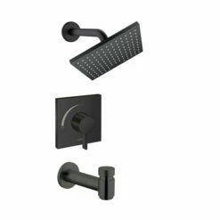 Hansgrohe 04963670 Vernis Shape Pressure Balance Tub/Shower Set, 1.5 GPM In Matte Black