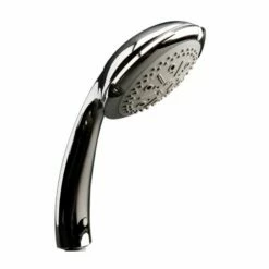 Lacava 0580-CR Embrace 4 3/4" W X 10 5/8" H Hand-Held Round Shower Head With 59" Flexible Hose, Four Jets In Polished Chrome
