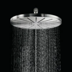 Vola 060-18 Round Wall-Mounted 23.37" L X 11.25" D Showerhead With Arm And Rosette In White