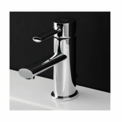 Lacava 0610.1-CR Perla Deckmount Single-Hole Faucet With A Lever Handle And Pop-up, ADA Compliant. Water Flow Rate: 1 Gpm Pressure Compensating Aerator In Polished Chrome