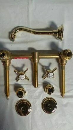 Newport Brass 1003/01 Wall Mounted Lavatory Faucet, Less Drain In Forever Brass