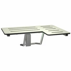 American Specialties 10-8206-L Folding 33" W Shower Seat Solid Phenolic L-Shaped Left Hand In White