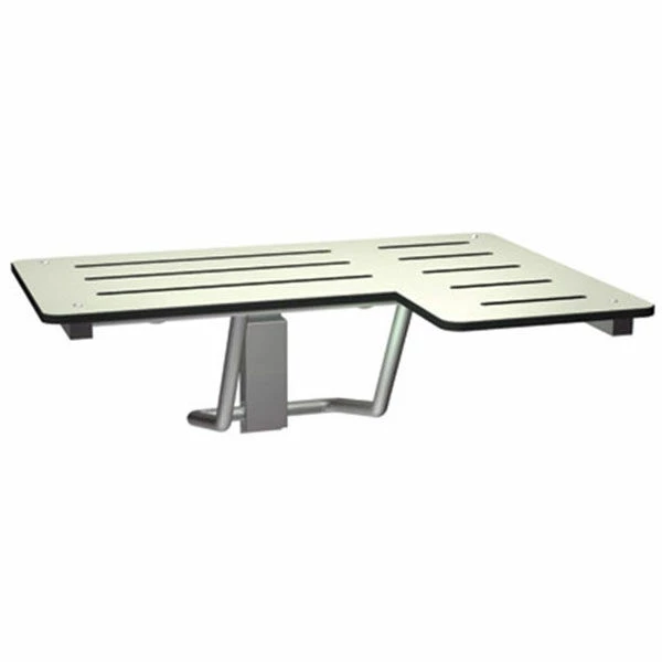 American Specialties 10-8206-L Folding 33" W Shower Seat Solid Phenolic L-Shaped Left Hand In White 3 American Specialties 10-8206-L Folding 33" W Shower Seat Solid Phenolic L-Shaped Left Hand In White