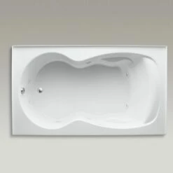 Kohler 1194-LH-0 Synchrony 72" X 42" Alcove Whirlpool With Integral Flange Left Hand Drain And Heater In White