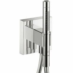Axor 12626001 Starck Organic Handshower Porter With Outlet And Handshower, 5"x5", 2.0 GPM In Chrome