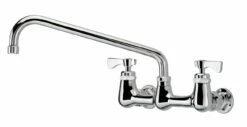Krowne 14-812L Royal Series 8" Wall Mount Faucet With 12" Spout In Solid Chrome Plated