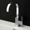 Lacava 1411-CR Kubista Deck-mount Single-hole Faucet With An Arch Spout Featuring Natural Water Flow, One Lever Handle And Pop-up. ADA Compliant. Water Flow Rate: 2.2 Gpm At 60 Psi. In Polished Chrome -AF SUPPLY Sales Store 1411 CR