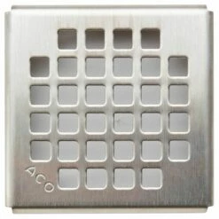 ACO 143125 ShowerDrain 4x4 PointDrain In Brushed Nickel
