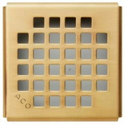 ACO 143128 ShowerDrain 4x4 PointDrain In Satin Bronze