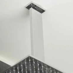 Lacava 1469-CR Kubista Ceiling-mount Rectangular Shower Arm With Flange. In Polished Chrome