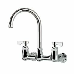 Krowne Metal 14-801L Royal 8" Wall Mount Faucet With 6" Wide Gooseneck Spout In Polished Chrome