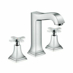 Hansgrohe 31307001 Metropol Classic Widespread Faucet 160 With Cross Handles And Pop-Up Drain, 1.2 GPM In Chrome