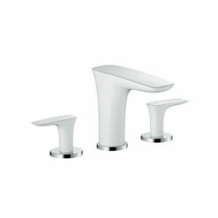 Hansgrohe 15073401 PuraVida Widespread Faucet 110, 1.2 GPM In White/Chrome -AF SUPPLY Sales Store 153 hpu70256 tif 1