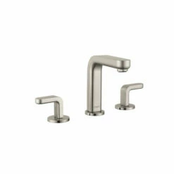 Hansgrohe 31067821 Metris S Widespread Faucet 100 With Lever Handles And Pop-Up Drain, 1.2 GPM In Brushed Nickel