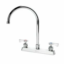Krowne Metal 15-502L Royal 8" Deck Mount Faucet With 8-1/2" Wide Gooseneck Spout In Polished Chrome