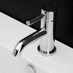 Lacava 1586-NI Cigno Deck-mount Single-hole Faucet With A Pop-up And Lever Handle. Water Flow Rate: 1 Gpm Pressure Compensating Aerator, In Brushed Nickel