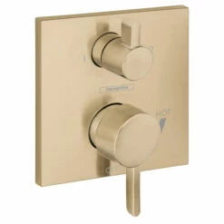 Hansgrohe 15862141 EcoStat Pressure Balance Trim Square With Diverter In Brushed Bronze