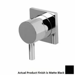 Lacava 15ST.L.S-CC-A-44 Cigno Stop Valve GPM 12 With Square Back Plate And Lever Handle Trim Only In Matte Black
