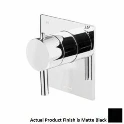 Lacava 15TH0-CL.L.S-A-44 Arch Trim Only Master Shower Compact Thermostat Flow Rate 10 GPM Round Lever Handle Square Back Plate Clockwise In Matte Black