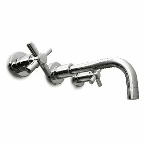 Harrington Brass Works 17-777T-17-026 Metro Cross Wall Mount Widespread Lavatory Faucet, Drain Not Included In Polished Chrome 3 Harrington Brass Works 17-777T-17-026 Metro Cross Wall Mount Widespread Lavatory Faucet, Drain Not Included In Polished Chrome