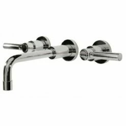 Harrington Brass Works 17-777T-17L-026 Metro Lever Wall Mount Widespread Lavatory Faucet Drain Not Included In Polished Chrome