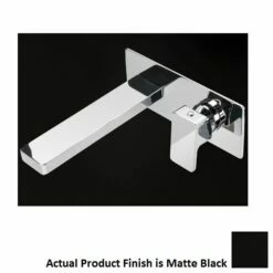 Lacava 1814.1-A-44 Eleganza 3 1/2" H Trim Wall Mount Two Hole Faucet With One Lever Handle On The Right And Backplate In Matte Black