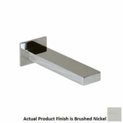 Lacava 1855.1-NI Eleganza 2 3/8" H X 8 3/4" D Wall Mount Spout For A Bathtub In Brushed Nickel (Mixer Sold Separately)