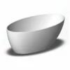 Zucchetti 1MUBI3CR.1900 Muse Freestanding Solid Surface Oval Soaker Bathtub In White