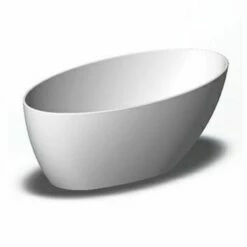 Zucchetti 1MUBI3CR.1900 Muse Freestanding Solid Surface Oval Soaker Bathtub In White