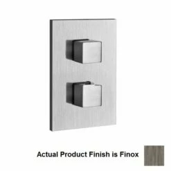 Gessi 20204#149 Rettangolo 2-Way Diverter Thermostatic And Volume Control Trim In Finox