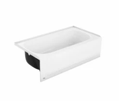Bootz 011-3388-00 4-1/2' SynIron 1 54" X 30" Porcelain Enamel Alcove Right Hand Drain Bathtub In White