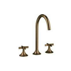 Dornbracht 20713809-160010 Vaia Three-Hole Faucet, Cross Handle In Dark Brass Matte
