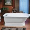 Cheviot 2094-WW-BN Traditional Cast Iron Bathtub With Continuous Rolled Rim, White Brushed Nickel -AF SUPPLY Sales Store 2094WWBN