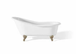 Cheviot 2108-WW-BN SLIPPER Cast Iron Bathtub With Continuous Rolled Rim