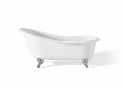 Cheviot 2108-WW-CH SLIPPER Cast Iron Bathtub With Continuous Rolled Rim