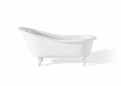 Cheviot 2108-WW-WH SLIPPER Cast Iron Bathtub With Continuous Rolled Rim