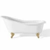 Cheviot 2132-WW-PB SLIPPER Cast Iron Bathtub With Continuous Rolled Rim