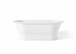 Cheviot 2139-WW REGAL Cast Iron Bathtub With Pedestal Base And Continuous Rolled Rim