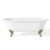 Cheviot 2171-WW-BN REGAL Cast Iron Bathtub With Continuous Rolled Rim And Shaughnessy Feet