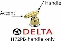 Delta H72PB Tub And Shower Metal Lever Handle, Polished Brass Finish 4 Delta H72PB Tub And Shower Metal Lever Handle, Polished Brass Finish - Image 2