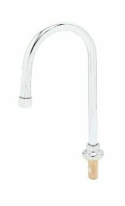 T&S Brass B-0521 TS Brass Deck Mount Gooseneck Faucet With Aerator, Chrome