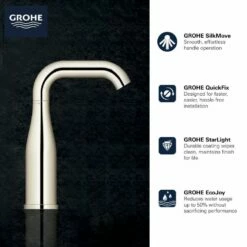 Grohe 23485GNA Essence New 1.2 GPM 1 Hole Single-Handle Pop Up Bathroom Faucet In Brushed Cool Sunrise -AF SUPPLY Sales Store 23485gna 2
