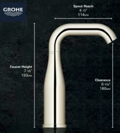 Grohe 23485GNA Essence New 1.2 GPM 1 Hole Single-Handle Pop Up Bathroom Faucet In Brushed Cool Sunrise -AF SUPPLY Sales Store 23485gna 3
