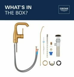 Grohe 23485GNA Essence New 1.2 GPM 1 Hole Single-Handle Pop Up Bathroom Faucet In Brushed Cool Sunrise -AF SUPPLY Sales Store 23485gna 4