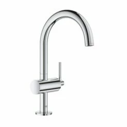 Grohe 23828003 Atrio Single Hole Single N-Handle L-Size Bathroom Faucet 1.2 GPM In StarLight Chrome