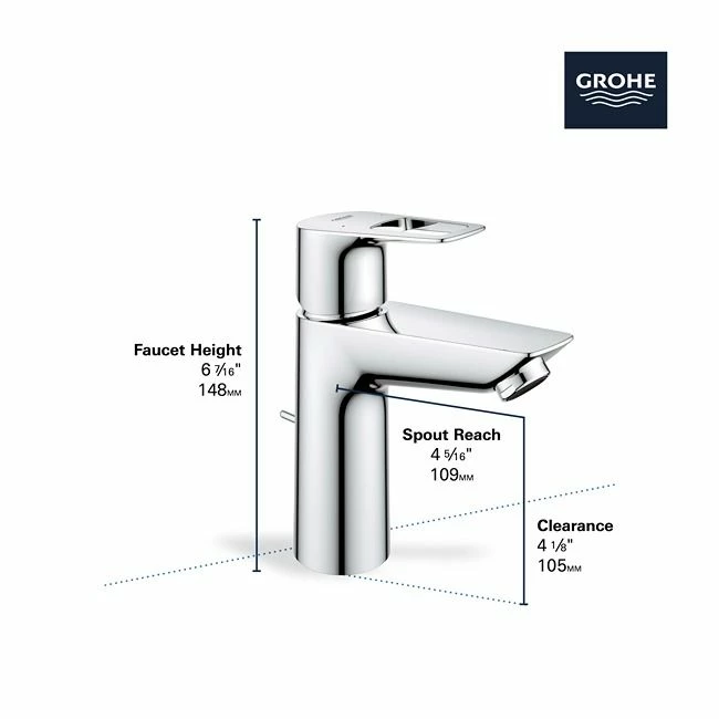 Grohe 23963001 Bauloop Single Hole Single-Handle M-Size Bathroom Faucet 1.2 GPM In Starlight Chrome 13 Grohe 23963001 Bauloop Single Hole Single-Handle M-Size Bathroom Faucet 1.2 GPM In Starlight Chrome - Image 11