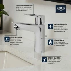 Grohe 23963001 Bauloop Single Hole Single-Handle M-Size Bathroom Faucet 1.2 GPM In Starlight Chrome 22 Grohe 23963001 Bauloop Single Hole Single-Handle M-Size Bathroom Faucet 1.2 GPM In Starlight Chrome -AF SUPPLY Sales Store 23963001 9
