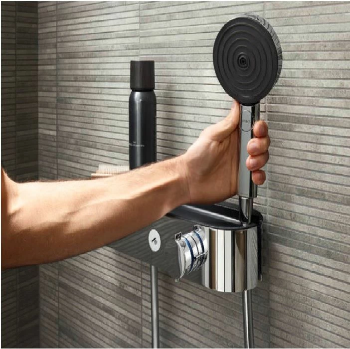 Hansgrohe 24111001 Pulsify Select S 2.5 GPM Wall Mounted Multi Function Hand Shower 105 3-Jet In Polished Chrome 5 Hansgrohe 24111001 Pulsify Select S 2.5 GPM Wall Mounted Multi Function Hand Shower 105 3-Jet In Polished Chrome - Image 3