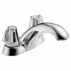 Delta 2500LF Classic Two Handle Centerset Bathroom Faucet In Chrome